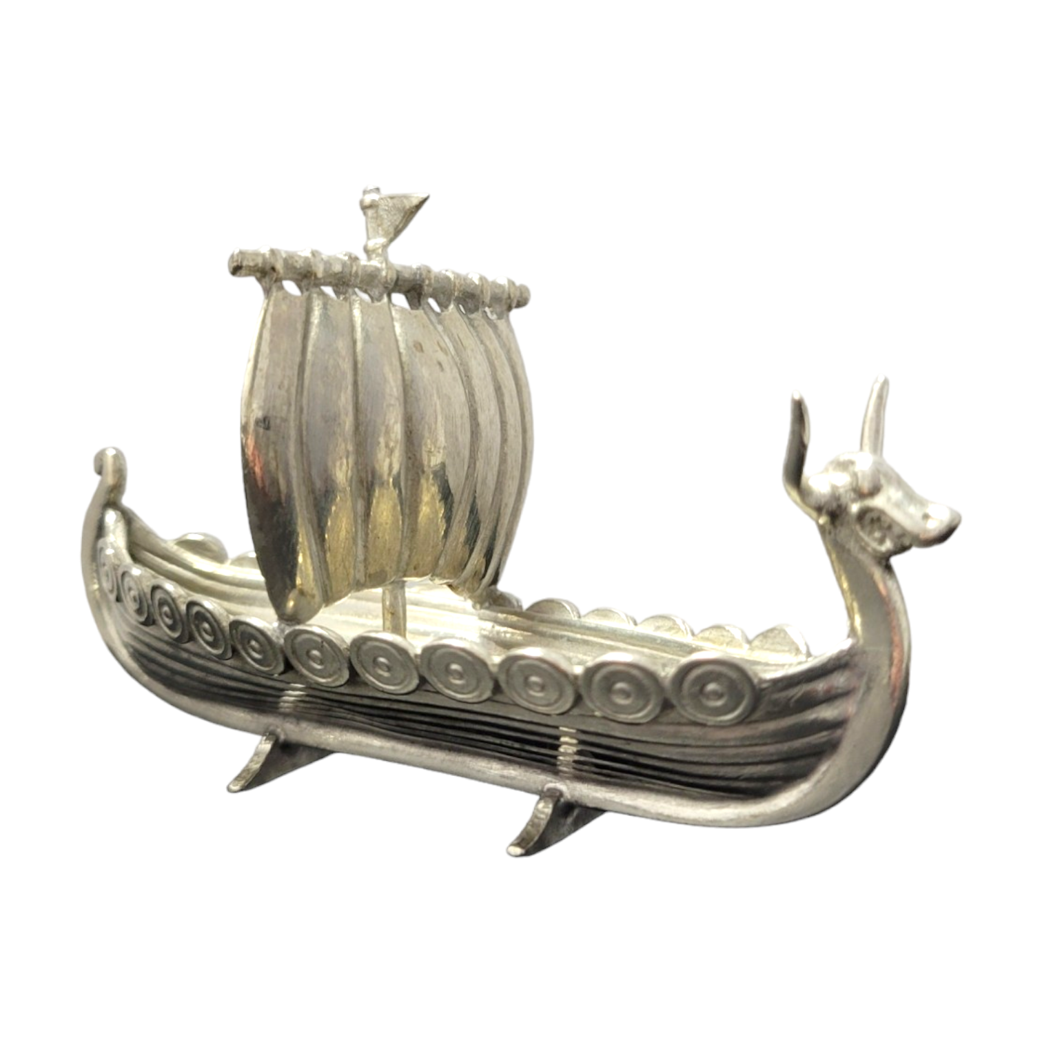 Figurine: Metal Viking Ship 4" x 2"