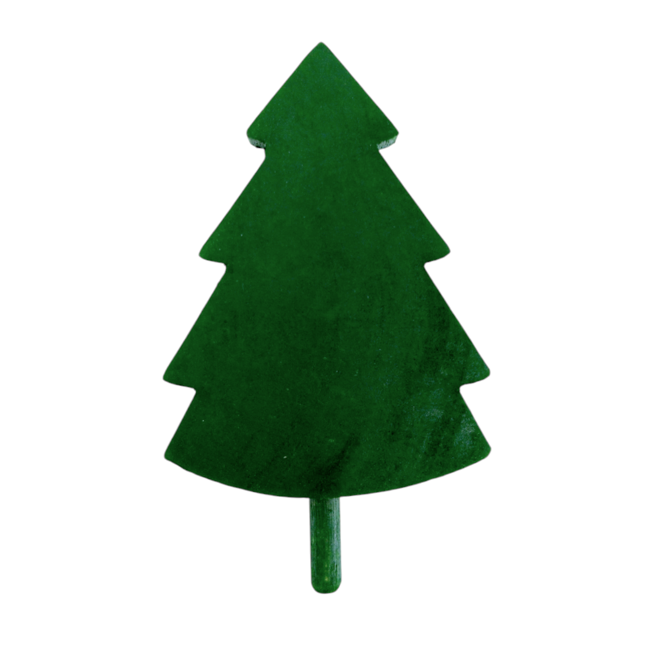 This Handcrafted Swedish Wood Green Tree figurine features an elegant pine tree shape on a white background.