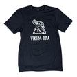 The Nordic Viking DNA Heritage Tee features a bold Viking helmet and beard graphic above VIKING DNA text—ideal for Norse mythology fans and heritage pride. Available in Black, Graphite, or Navy.