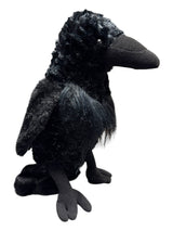 The 12 Plush: Raven Wild Onez Stands Animal features a textured black body, smooth beak and feet, and sits upright against a white background—an ideal Viking companion inspired by Norse lore.