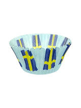 A cupcake liner from the "Cupcake Liner: Swedish Flag (50 pc)" collection, featuring the iconic Swedish Flag design in vibrant blue and yellow.