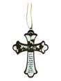 Add a meaningful touch to your Christmas décor with this white cross ornament featuring a brown border, manger scene, and "For Unto You is Born This Day..."—a beautiful reminder of the season.