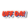 Add Scandinavian charm with the Nordic Sticker: Uff Da – Express Yourself, featuring UFF DA! in bold red with a blue shadow on a crisp white background. This glossy, UV-resistant sticker (4 x 1.08 inches) embodies Nordic humor and is perfect for adding whimsy wherever placed. Buy 3 Get 1 Free!.