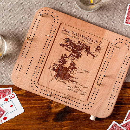 Game: Cribbage Board Chisago Lakes Area - Lake Map