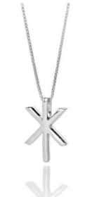 Sterling Rune Necklace "Strength"—a silver pendant in a star or asterisk shape, inspired by Icelandic jewelry tradition, shown on a plain white background.