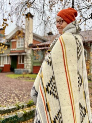 Blanket: Sundborn Rust by Kerstin Landstrom 100% Norwegian Wool Blanket