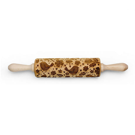 Rolling Pin: Springtime Birds Embossing Rolling Pin Handcrafted in Europe