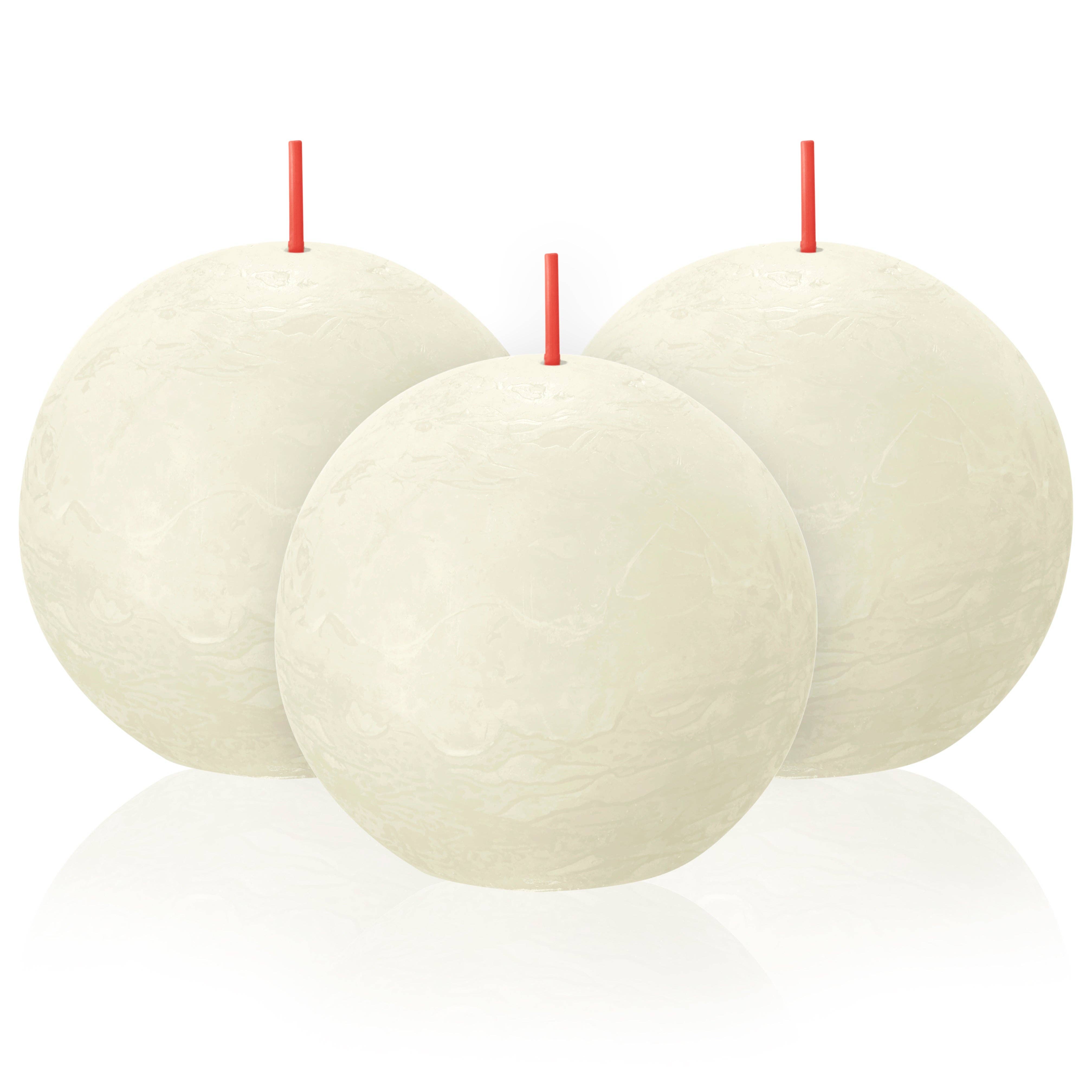 Candle: Cloudy White Rustic 3" Ball Candles (Single)