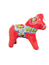Plush: Swedish Dala Horse Stuffed Animal from Sweden 8.5" tall x 9" long