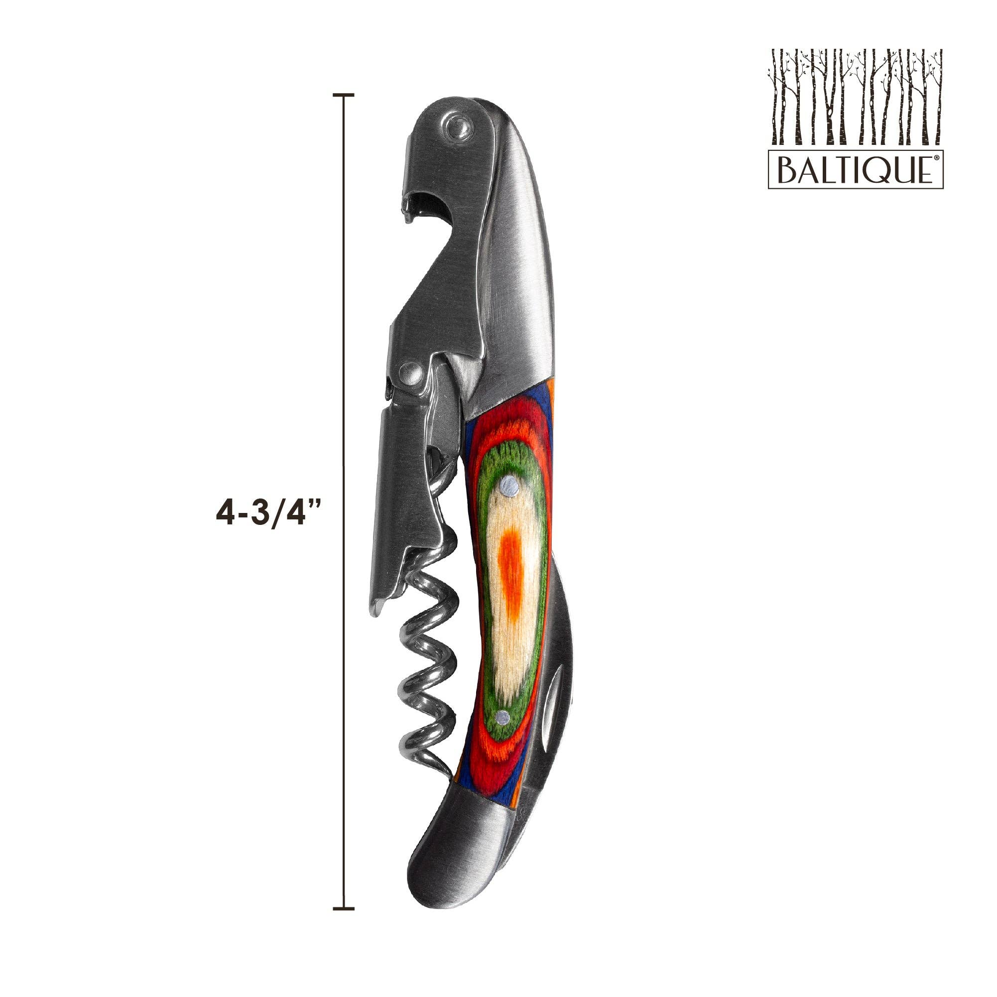 The Marrakesh Collection Waiter's Friend Corkscrew features a vibrant handle design and measures 4-3/4 inches in length. With the Baltiqué logo in the top right corner, this wine key expertly merges style with functionality.