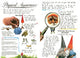 Two illustrated pages from "Book: Gnomes Introduction by Brian Froud Text by Wil Huygen Illustrated by Rien Poortvliet" (Abrams) showcase gnomes’ features, magnified details, animal comparisons, notes, and charming sketches of small creatures.