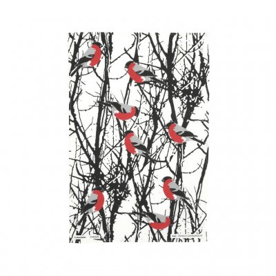 Add a touch of Swedish charm to your kitchen with the "Domherrar" Tea Towel by Almedahls—featuring bullfinches perched on birch trees, inspired by classic Scandinavian design.