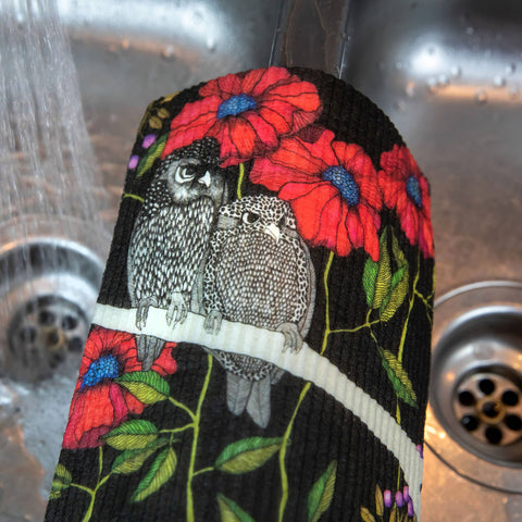 Dish Cloth: Angry Owls