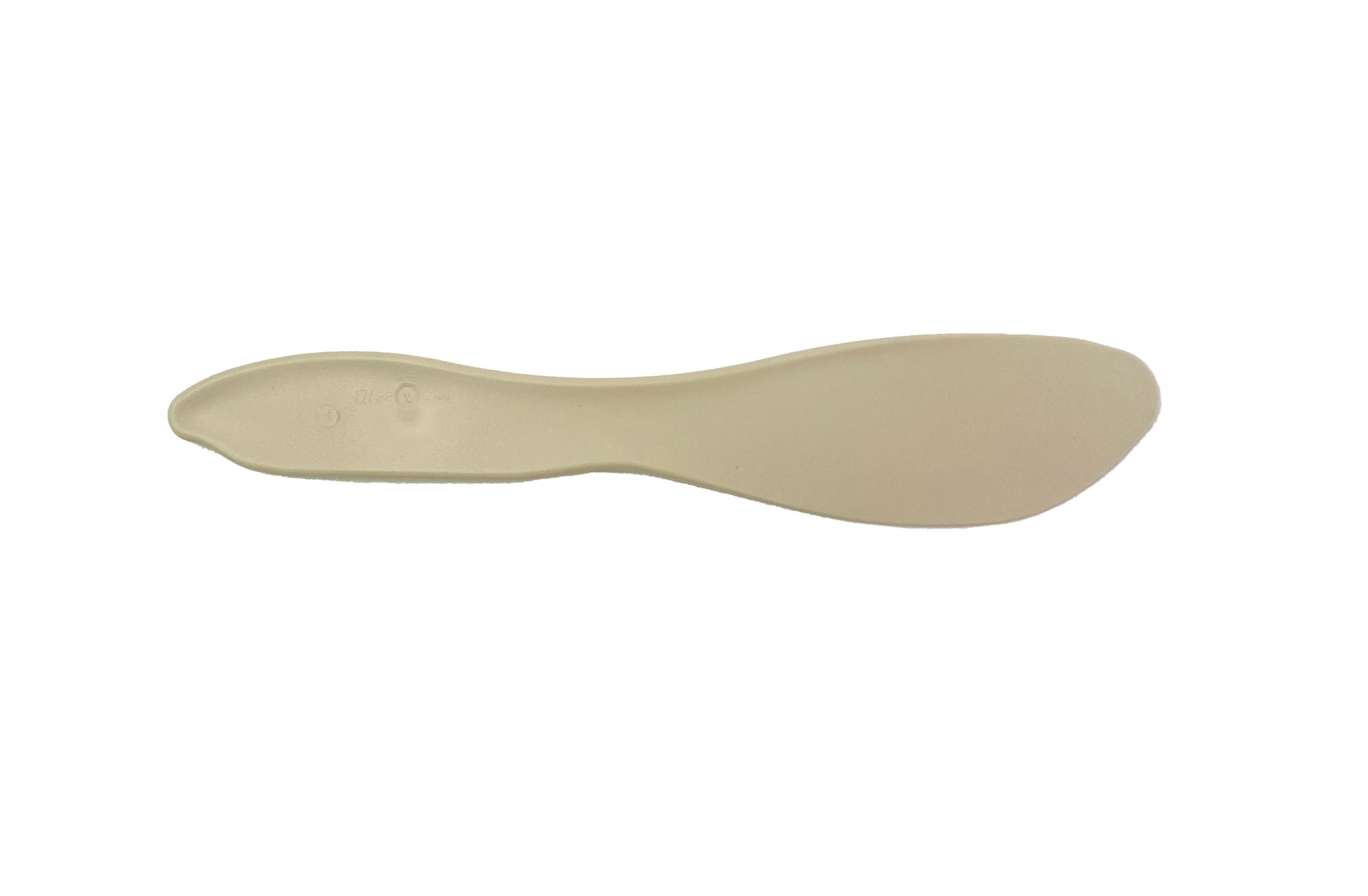 Beige shoe insole, part of the Swedish Natural Single Spreader collection, made from 100% sugarcane, shown on a pristine white background.