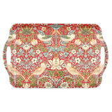 Tray: "Strawberry Thief" by William Morris Large Melamine Serving Tray - Red
