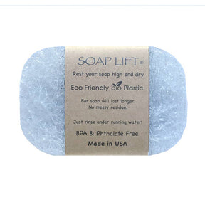 The Soap Lift: The Original Soap Lift Soap Saver - Crystal is made from eco-friendly bioplastic, ensuring no messy residue. Its BPA and phthalate-free, crafted in the USA, and helps your soap stay dry and last longer.