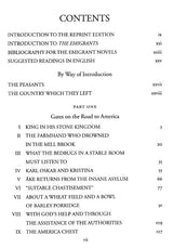 Book table of contents page showing chapter titles including “In the Mill Brook” and “What the Bedbugs in a Stable Room Must Listen To,” referencing Swedish immigrants.