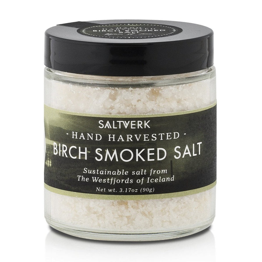 Salt: Saltverk - Birch Smoked Salt (90g) 3.17oz Hand Harvested Sustainable Salt from the Westfjords of Iceland