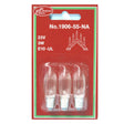 Three clear 23V, 3W E10-UL light bulbs in a festive Christmas Classics package—this 3-pack is perfect as replacement bulbs for your 5-light Swedish candelabra holiday décor.