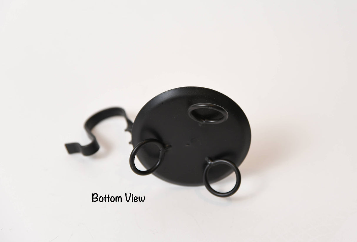Candle Holder: Wrought Iron Raised Taper Candle Holder - Black 4.55" Diameter and 5" high