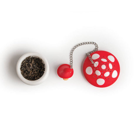 Tea Strainer: Enchan-Tea Loose Leaf Tea Strainer Diffusers - Silicone Mushroom Tea Holder & Gnome
