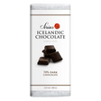 Icelandic chocolate bar on a white wrapper, labeled 70% dark chocolate, 3.53 oz (100 g), with Nordic language text and image of chocolate pieces.