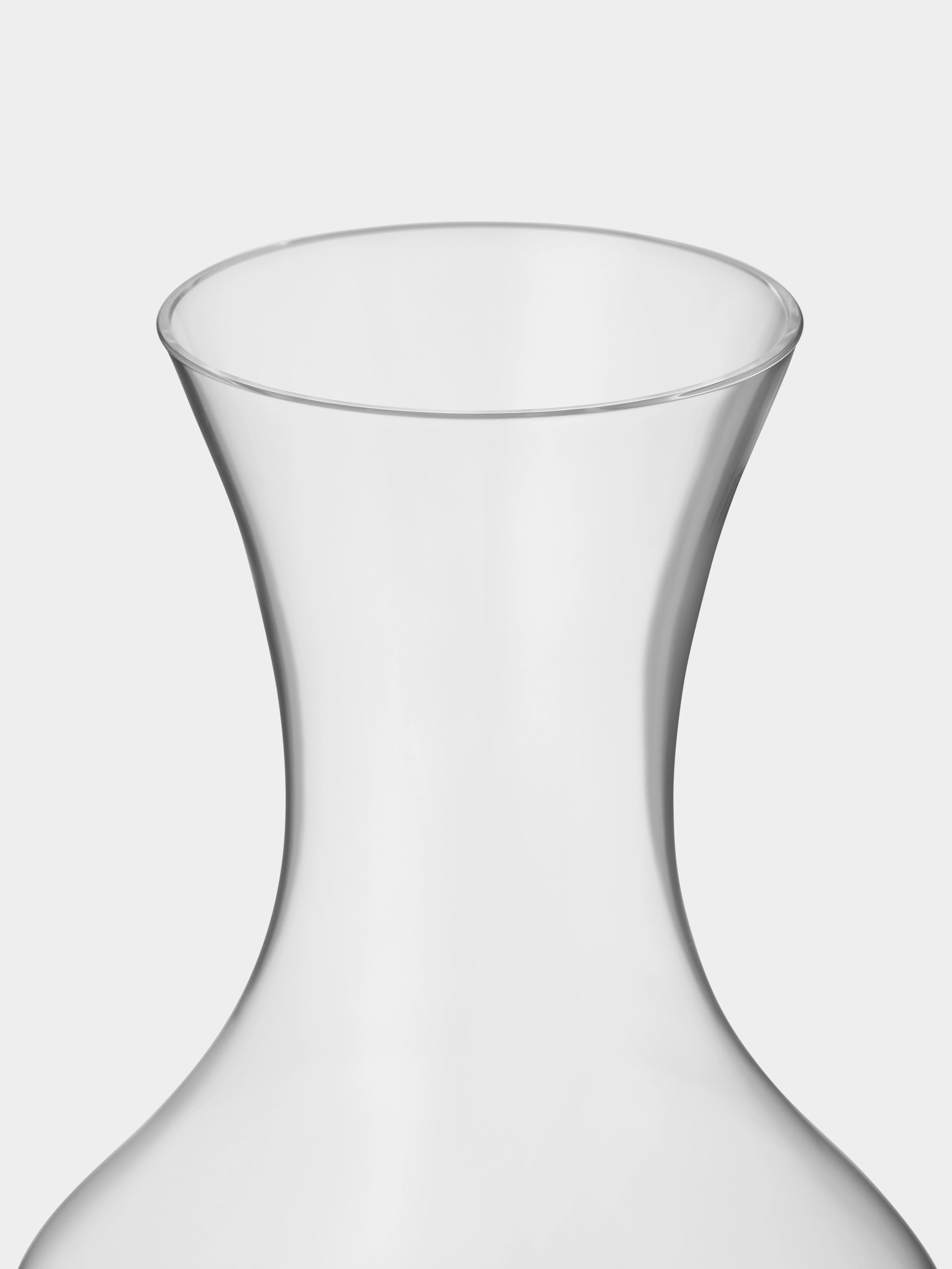 The Orrefors: Share Carafe Large 41.5oz, a clear crystal glass carafe with a wide neck and flared rim, is set against a white background.