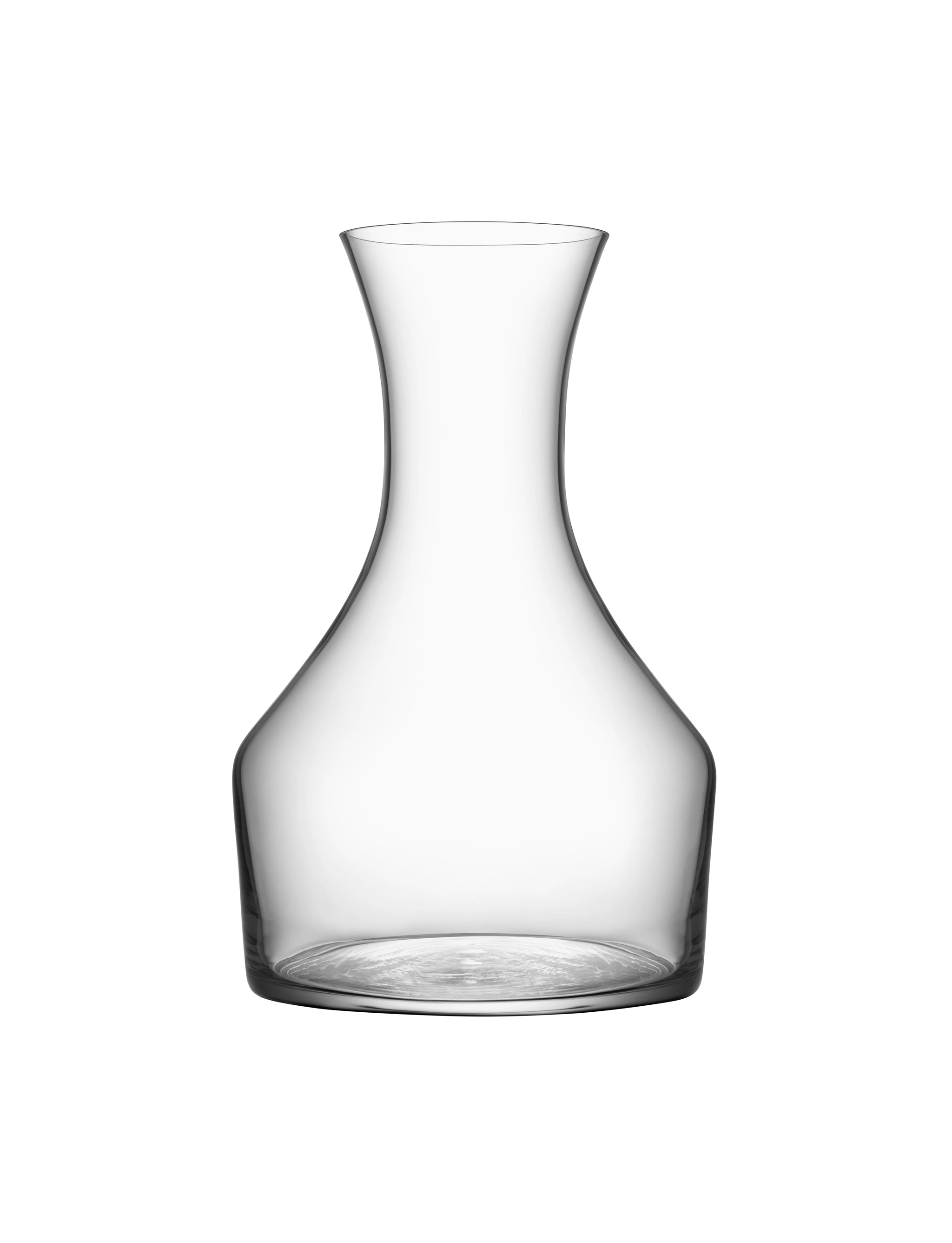 The Orrefors Share Carafe Large features a 41.5oz capacity, a wide base, and narrow neck, elegantly designed for pouring beverages.