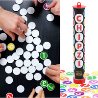 Game: Chipzi - Fast Flippin' Fun! 49 Chips Numbered 1-7 in 7 Colors