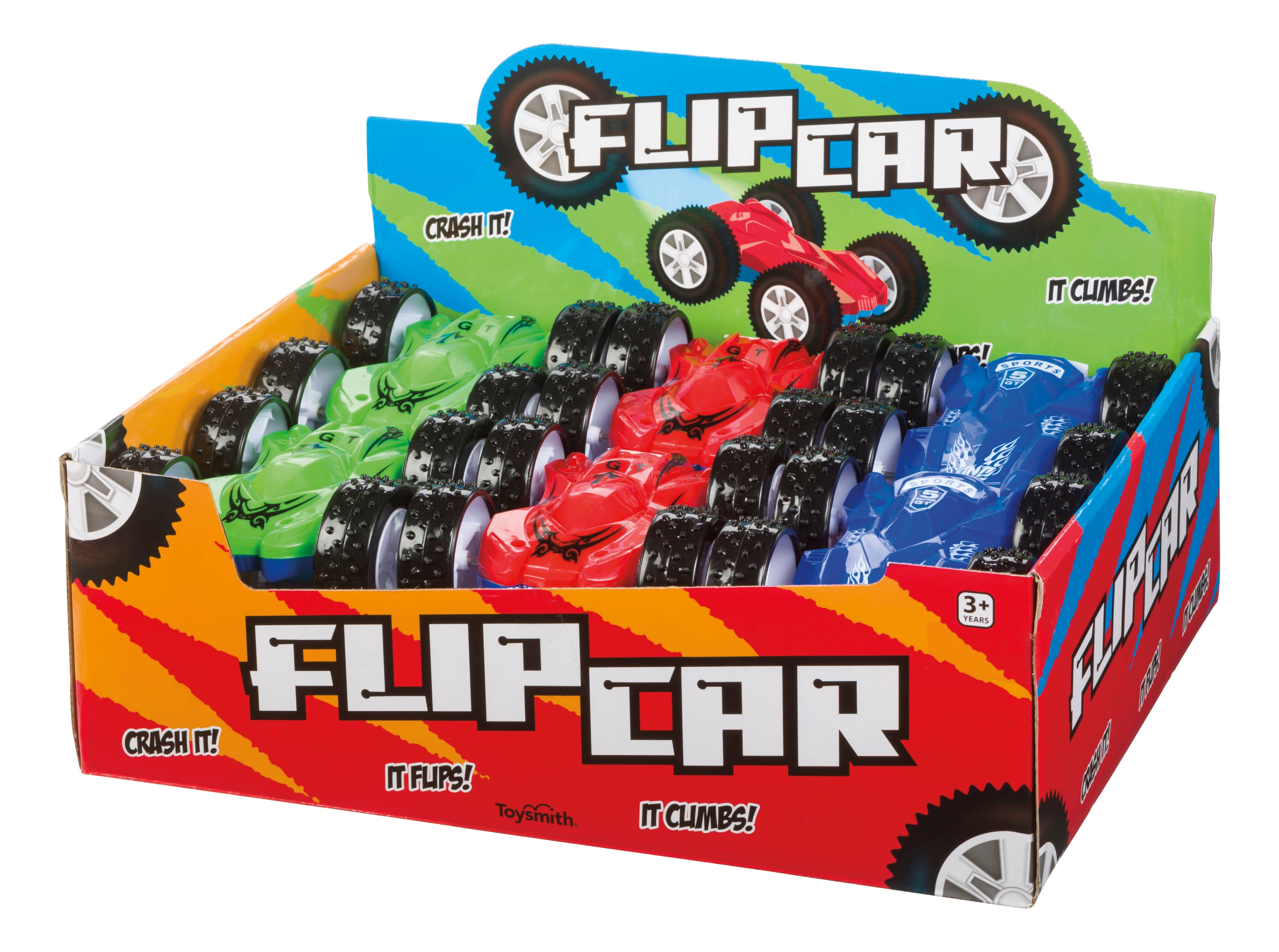 Toy: Flip Car, Friction Pull-back, Action Packed, Indoor/Outdoor