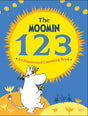 Cover of the book titled "Moomin 123: Counting Book," showcasing a white cartoon character in the bright setting of Moominvalley.