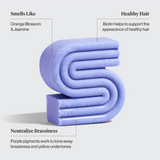 Kitsch Hair: Purple Toning Shampoo & Conditioner Bar Combo (2 x 2.7 oz) for color-treated & grey hair, with orange blossom & jasmine scent, biotin for healthy hair, and purple pigments to neutralize brassiness and yellow tones.