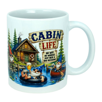 Mug: Cabin Life Gnomes Ceramic Coffee Mug (11 oz)
