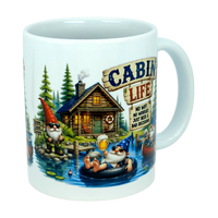 Mug: Cabin Life Gnomes Ceramic Coffee Mug (11 oz)