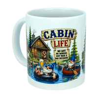 Mug: Cabin Life Gnomes Ceramic Coffee Mug (11 oz)