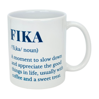 Mug: White Ceramic Fika Definition Mug (11 oz)