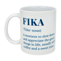 Mug: White Ceramic Fika Definition Mug (11 oz)
