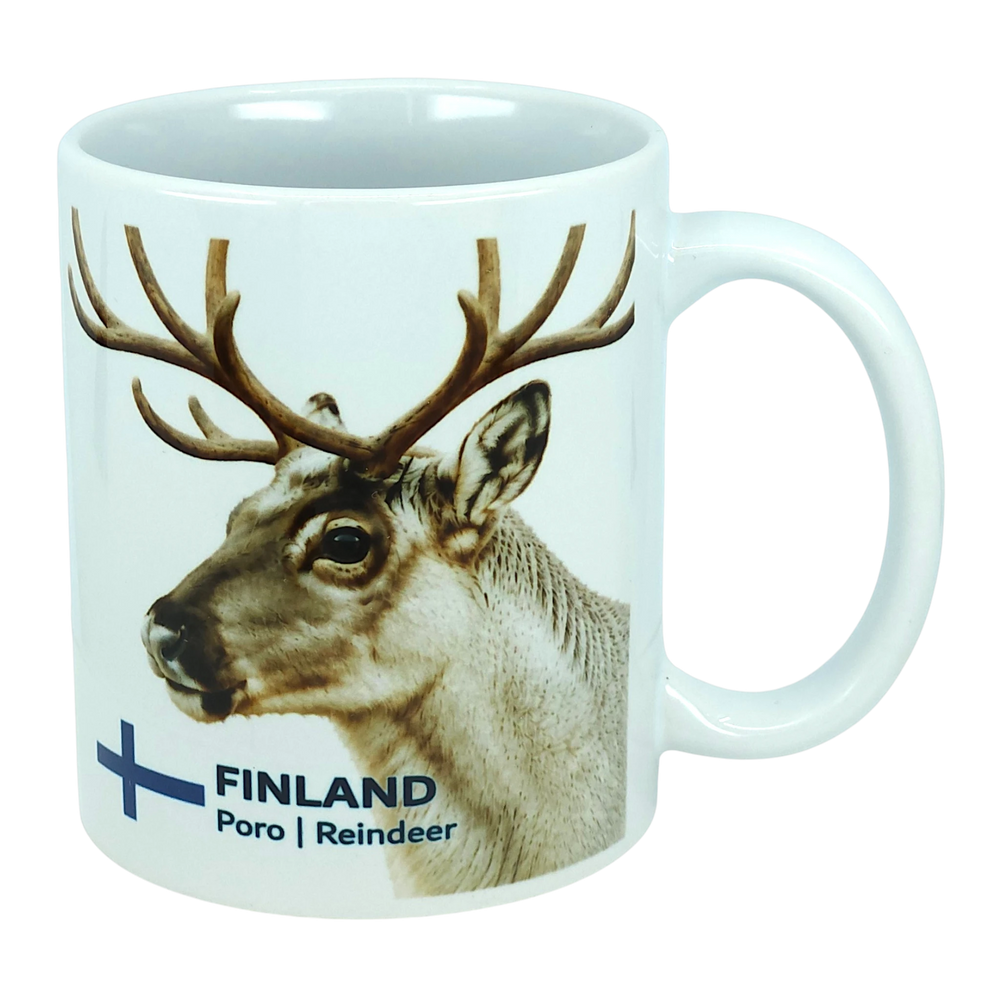 Mug: Finland National Animal Reindeer Ceramic Mug (11 oz Capacity)