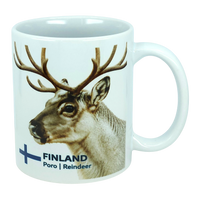 Mug: Finland National Animal Reindeer Ceramic Mug (11 oz Capacity)