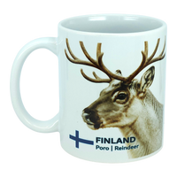 Mug: Finland National Animal Reindeer Ceramic Mug (11 oz Capacity)