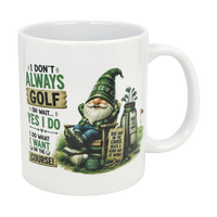 Mug: Funny Tomte Gnome Golf Ceramic Mug (11 oz Capacity)