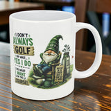 The Nordic Wholesale Mug: Funny Tomte Gnome Golf Ceramic Mug (11 oz) features a Scandinavian gnome with golf clubs and witty sayings—perfect for any golfer’s morning coffee.