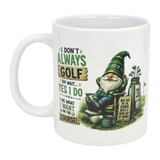 The Mug: Funny Tomte Gnome Golf Ceramic Mug (11 oz) from Nordic Wholesale features a golf gnome in a green hat and says: “I do what I want on the course! A bad day golfing beats a good day at work!” Perfect Scandinavian folklore gift.