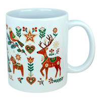 Mug: God Jul Nordic Folk Art Ceramic Mug (11 oz Capacity)