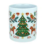 Mug: God Jul Nordic Folk Art Ceramic Mug (11 oz Capacity)