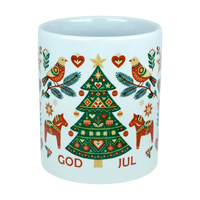 Mug: God Jul Nordic Folk Art Ceramic Mug (11 oz Capacity)