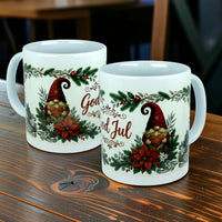 Mug: God Jul Tomte Nordic Christmas Ceramic Mug (11 oz Capacity)