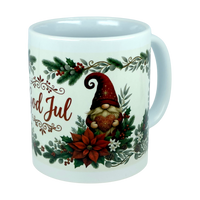 Mug: God Jul Tomte Nordic Christmas Ceramic Mug (11 oz Capacity)