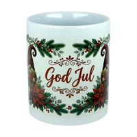 Mug: God Jul Tomte Nordic Christmas Ceramic Mug (11 oz Capacity)