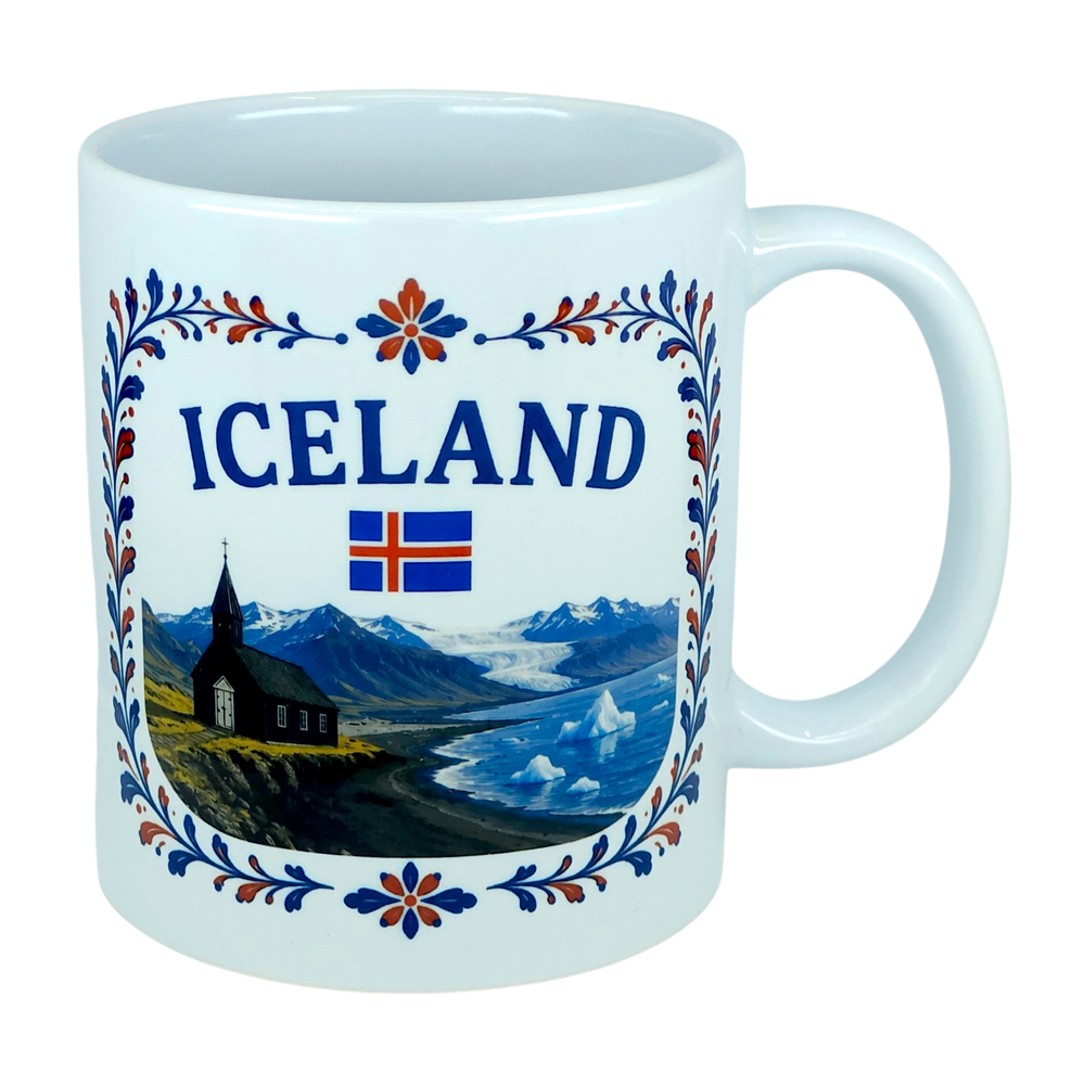 Mug: Iceland Church Mountain Ceramic Mug (11 oz Capacity)